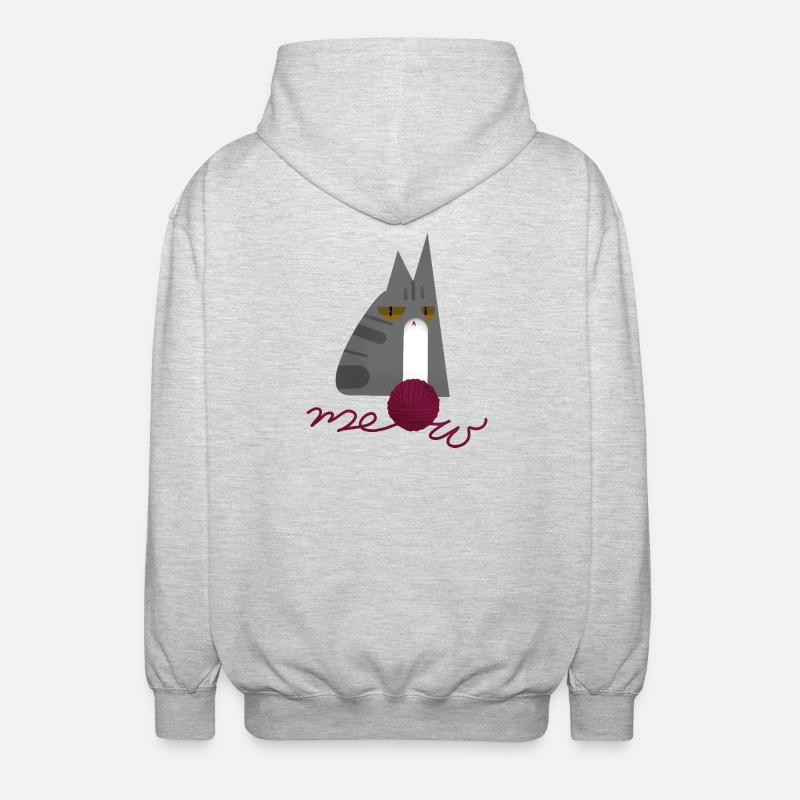 Kätzchen (grau) - Unisex Kapuzenjacke - Hellgrau meliert