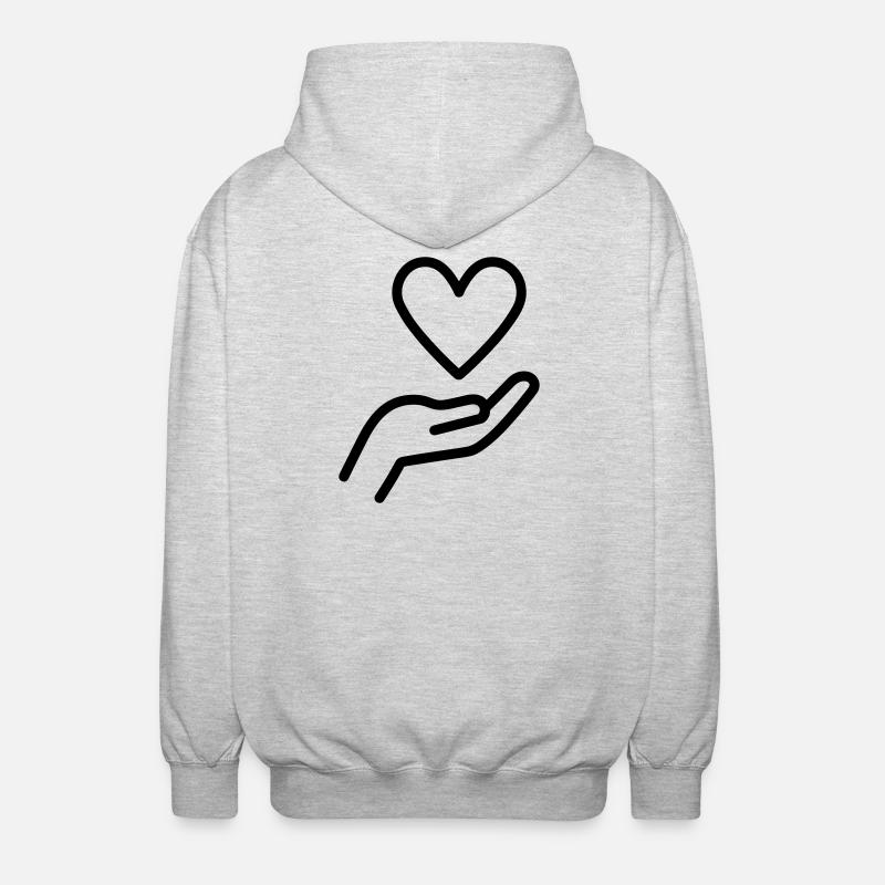Gib Liebe - Unisex Kapuzenjacke - Hellgrau meliert