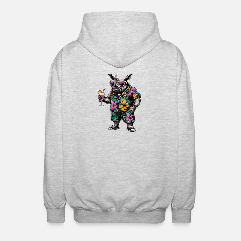 Rhino Comic Summer - Unisex Hooded Jacket - light heather grey