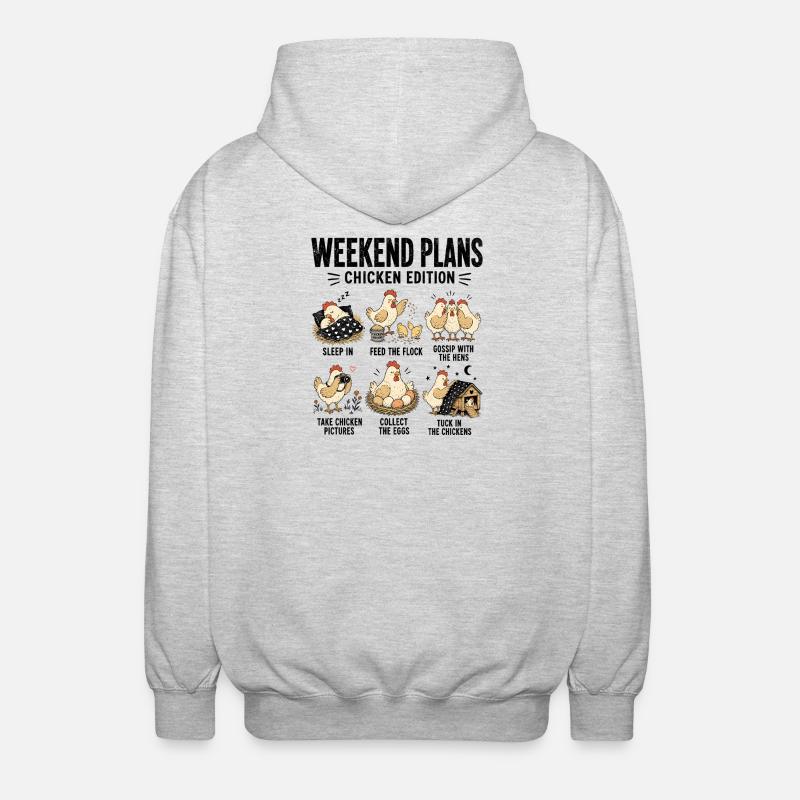 Weekend Plans Chicken Edition Funny - Unisex Hooded Jacket - light heather grey