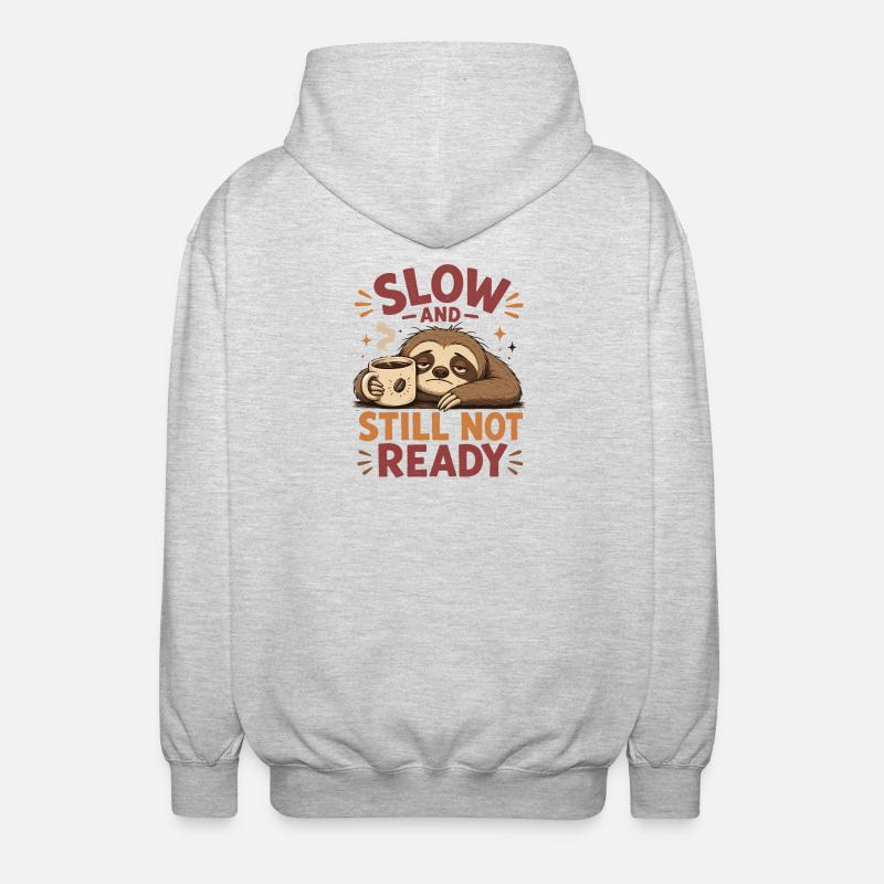 Chemise Sloth Coffee Lent, Pas Prête - Veste à capuche unisexe - gris clair chiné