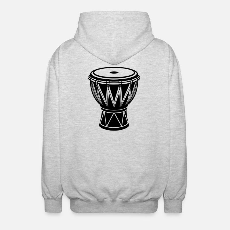 African conga drum - Unisex Hooded Jacket - light heather grey