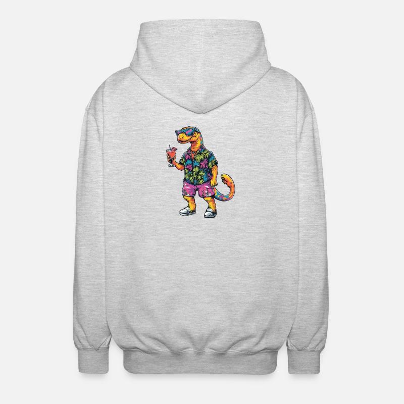 Dinosaurier brontosaurus Comic Sommer - Unisex Kapuzenjacke - Hellgrau meliert