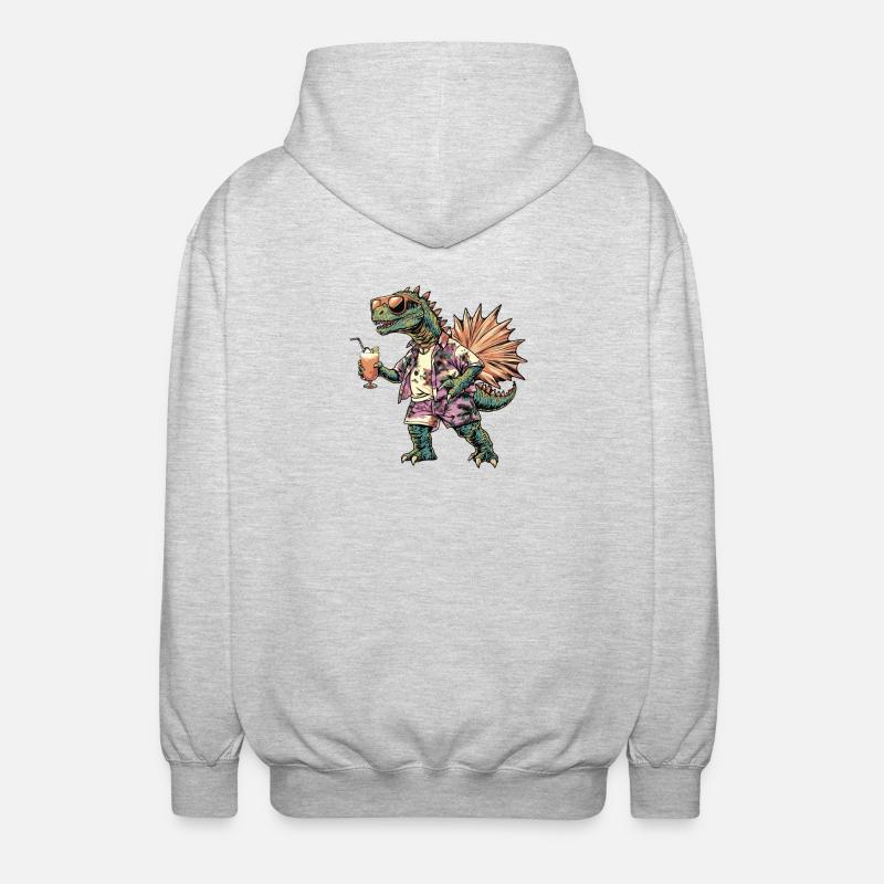 Dinosaurier stegosaurus Comic Sommer - Unisex Kapuzenjacke - Hellgrau meliert
