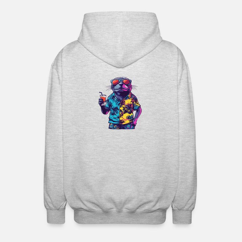 Robbe Comic Sommer - Unisex Kapuzenjacke - Hellgrau meliert