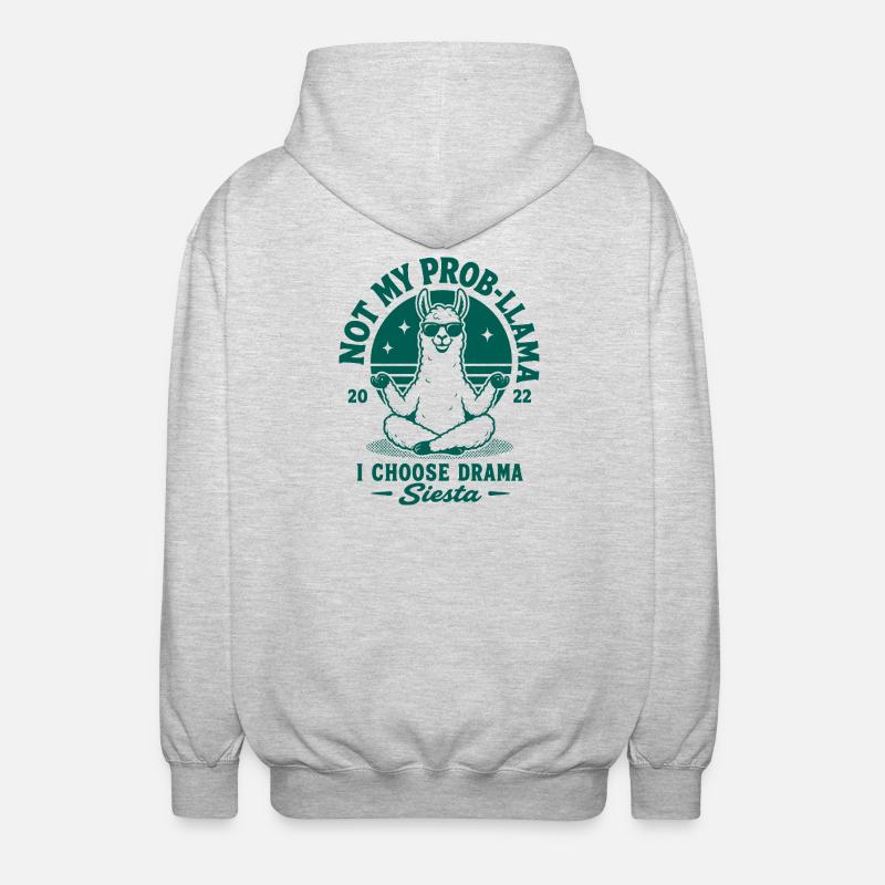 Not My Prob-Llama Siesta - Unisex Hooded Jacket - light heather grey