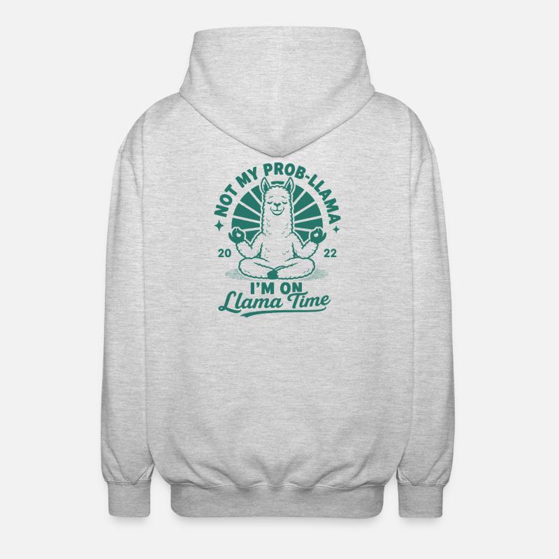 Not My Prob-Llama Lama Time - Unisex Hooded Jacket - light heather grey