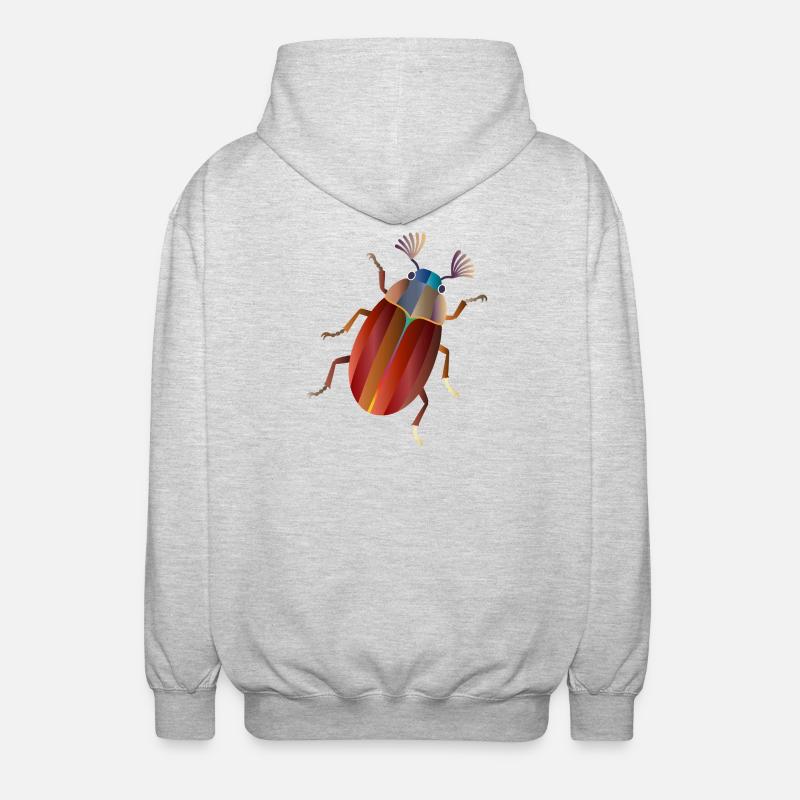 Bunter Maikäfer Retro Stil - Unisex Kapuzenjacke - Hellgrau meliert