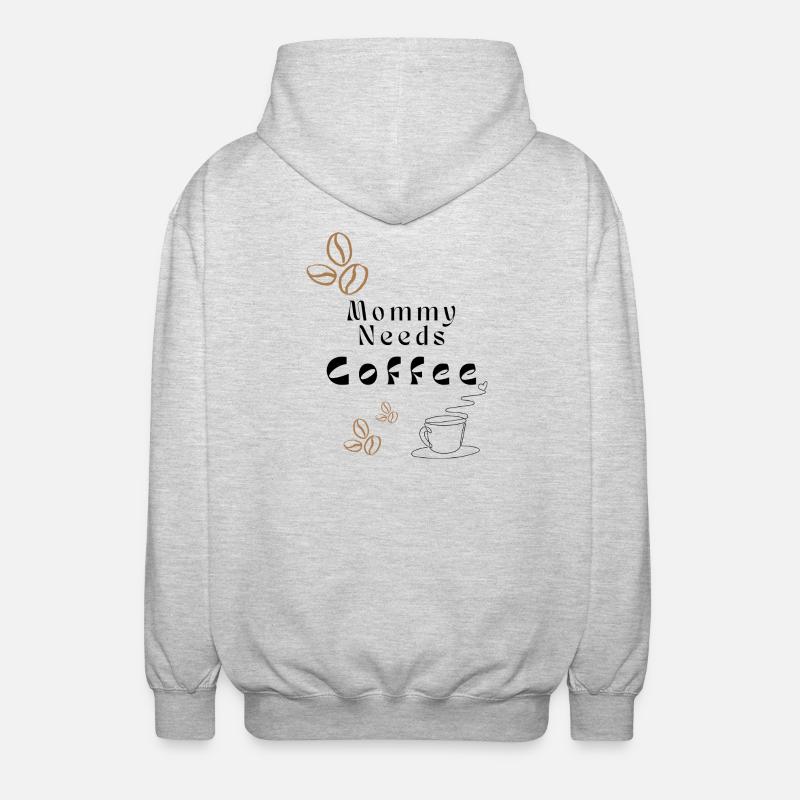 Coffee Beans Minimal Pattern - Unisex Hooded Jacket - light heather grey