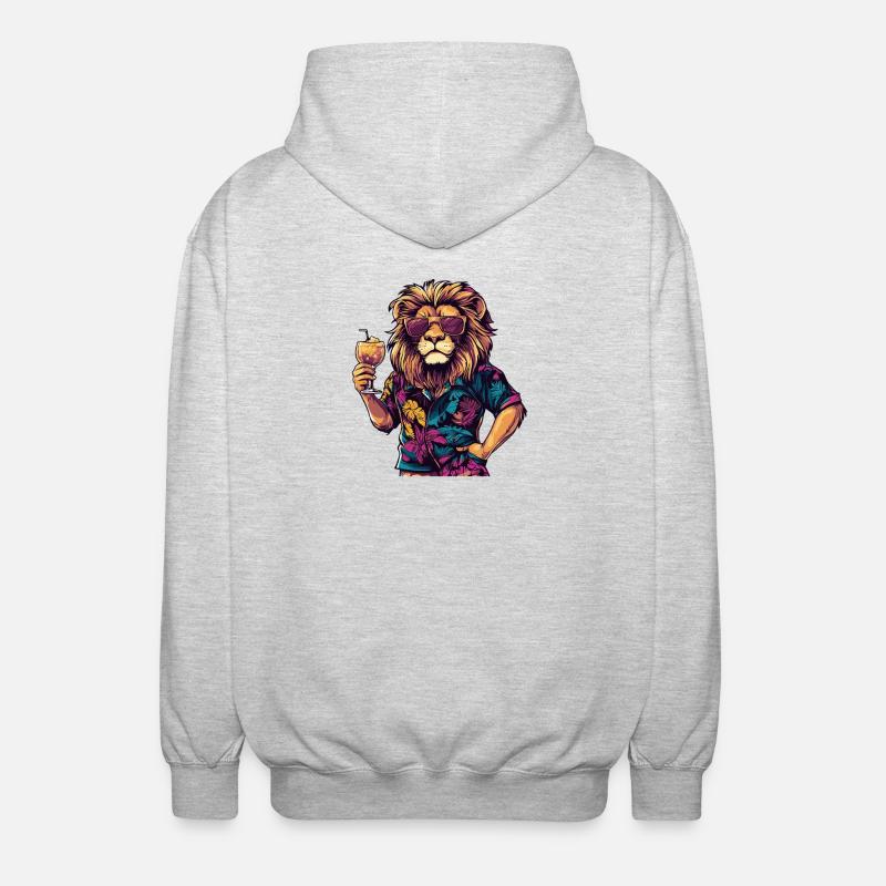 Lion Comic Summer - Veste à capuche unisexe - gris clair chiné