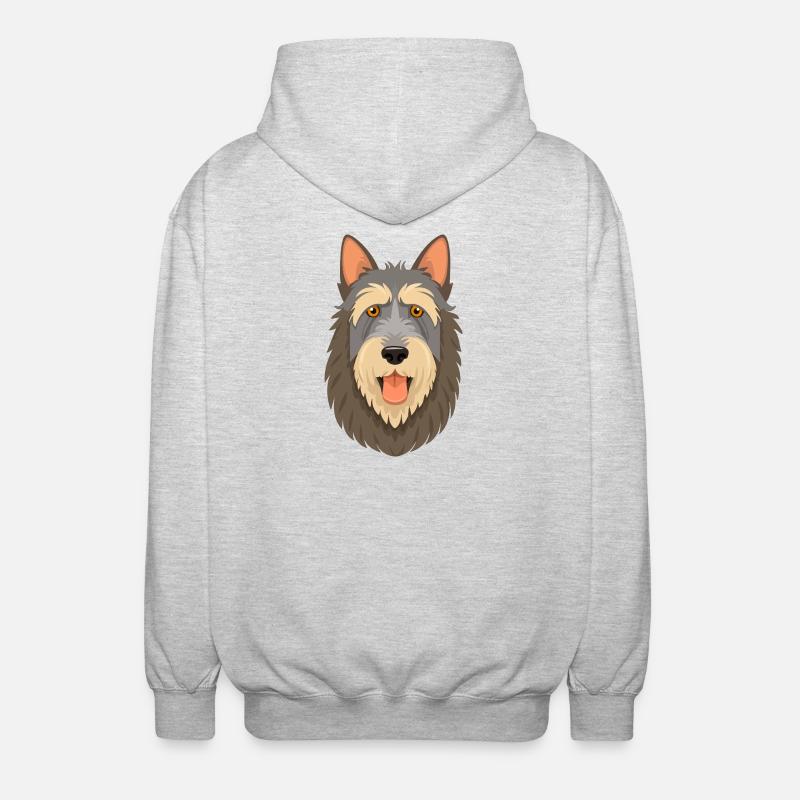 Irish Wolfhound (bande dessinée/portrait) - Veste à capuche unisexe - gris clair chiné