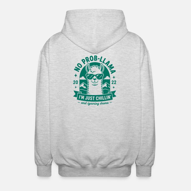 Caffeine Llamaste No Drama - Unisex Hooded Jacket - light heather grey