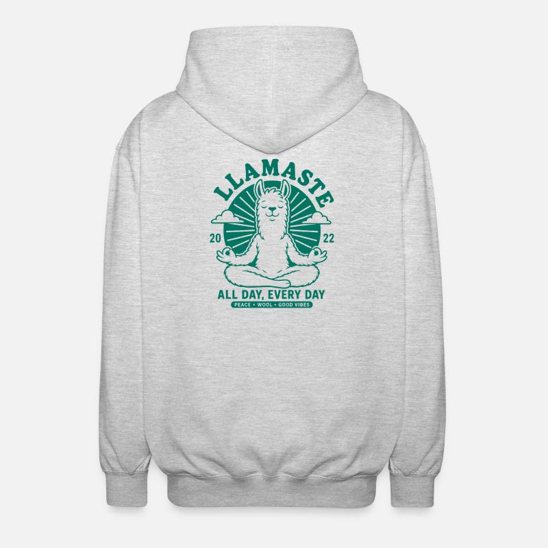 Pas de souci Llama, détends-toi - Veste à capuche unisexe - gris clair chiné