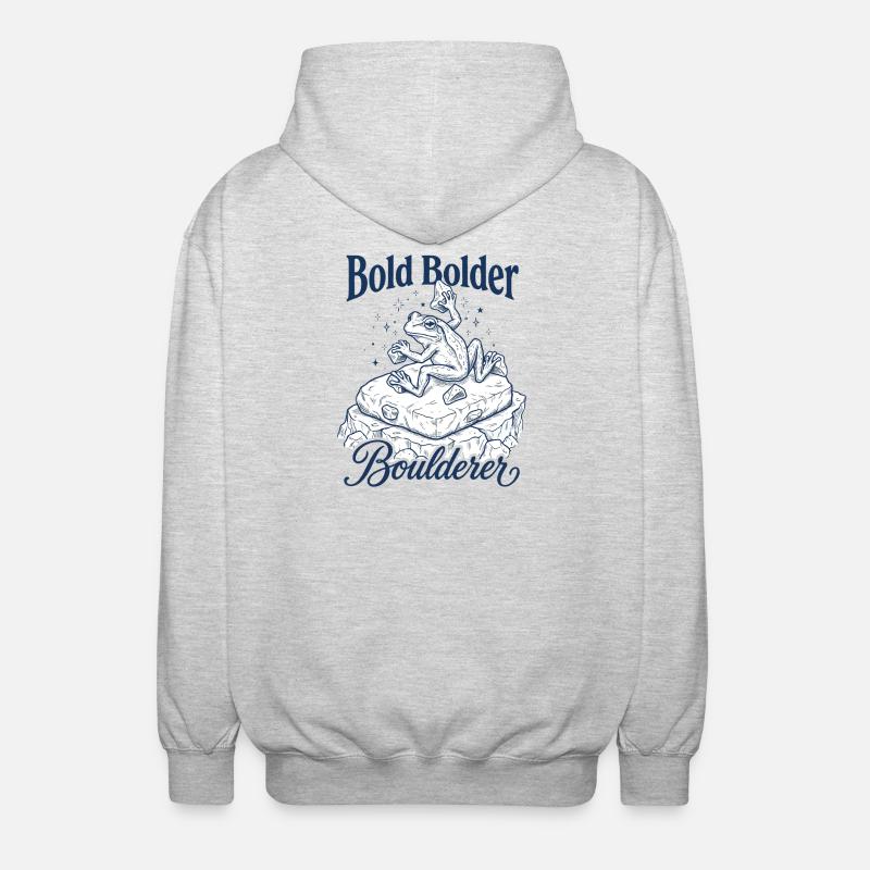 Bouldering Bold Bolder Boulderer - Veste à capuche unisexe - gris clair chiné