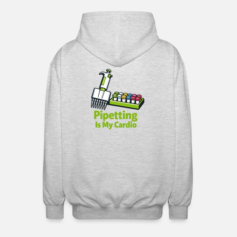 Pipetting Is My Cardio - Unisex Kapuzenjacke - Hellgrau meliert