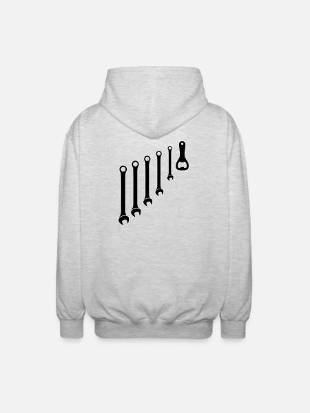 Tool Set & Bottle Opener Mechanic - Unisex Hooded Jacket - light heather grey