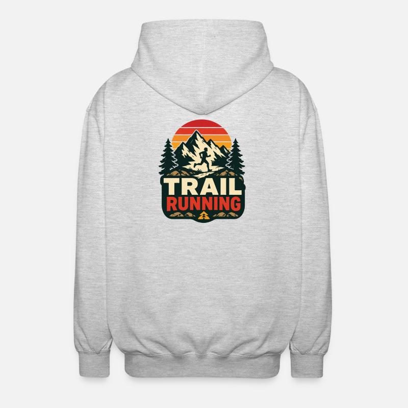 Trailrunning - Unisex Kapuzenjacke - Hellgrau meliert