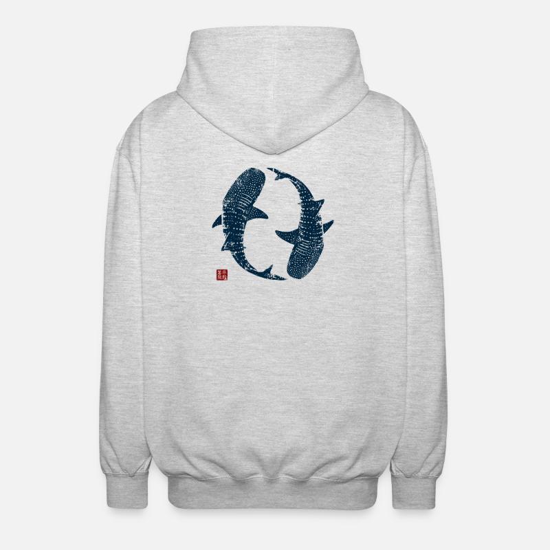 Cercle des requins-baleines - Veste à capuche unisexe - gris clair chiné