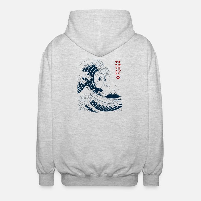 Chat Surf et Chill - Veste à capuche unisexe - gris clair chiné