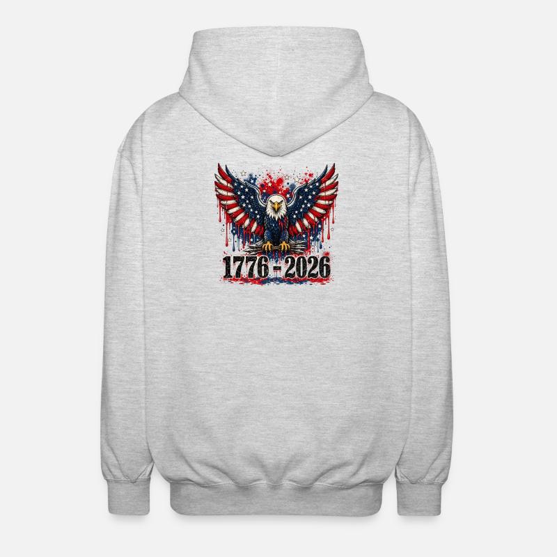 Eagle Patriot 1776–2026 - Veste à capuche unisexe - gris clair chiné