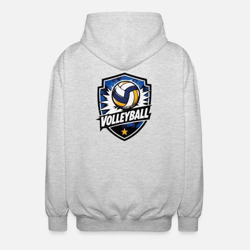 Volleyball Shield Dynamik - Unisex Kapuzenjacke - Hellgrau meliert