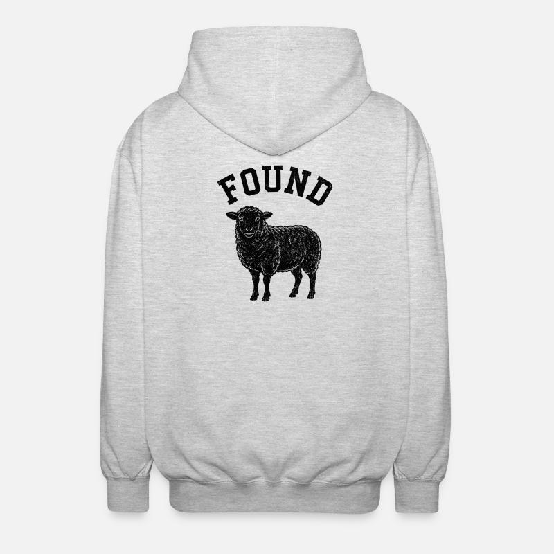 Silhouette de mouton trouvée - Veste à capuche unisexe - gris clair chiné