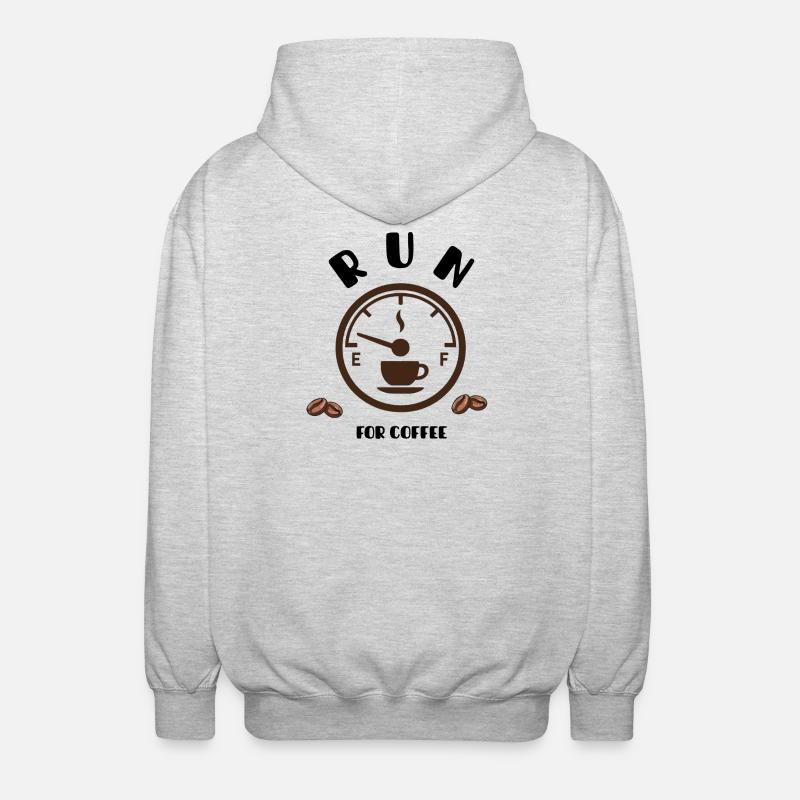 Coffee Pointer Dial Design - Unisex Hooded Jacket - light heather grey