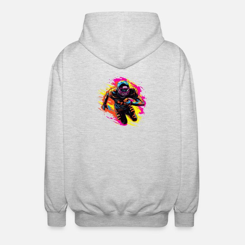Footballeur américain Synthwave - Veste à capuche unisexe - gris clair chiné