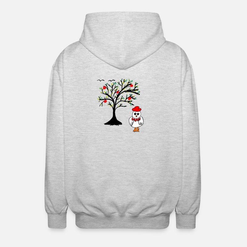 Apple Tree Chicken Hen Chickens Tree - Unisex Hooded Jacket - light heather grey