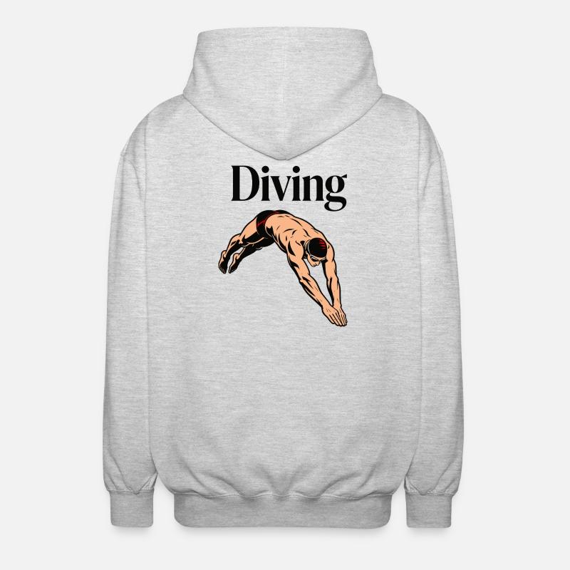 diving, diving, swimming - Unisex Hooded Jacket - light heather grey