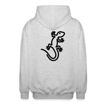 lézard - Veste à capuche unisexe - gris clair chiné - Dos - AI Model Male 185 light (185cm)
