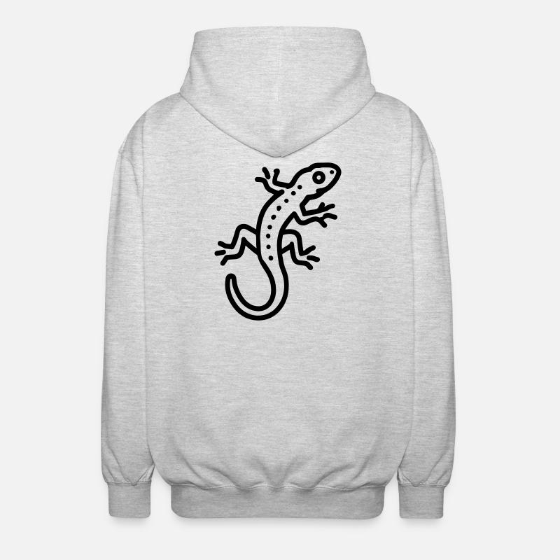 Eidechse - Unisex Kapuzenjacke - Hellgrau meliert