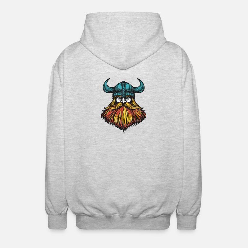 Wikinger Kopf - Unisex Kapuzenjacke - Hellgrau meliert