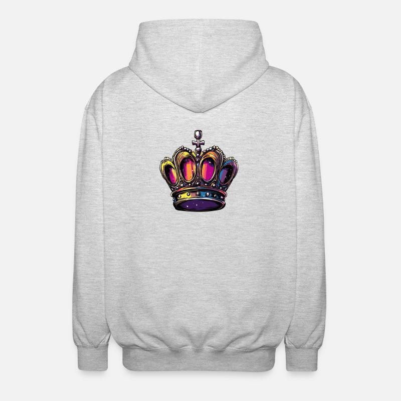 Krone - Unisex Kapuzenjacke - Hellgrau meliert