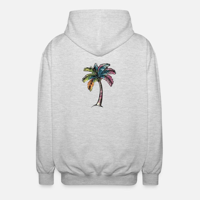 Plage de Palm Tree - Veste à capuche unisexe - gris clair chiné
