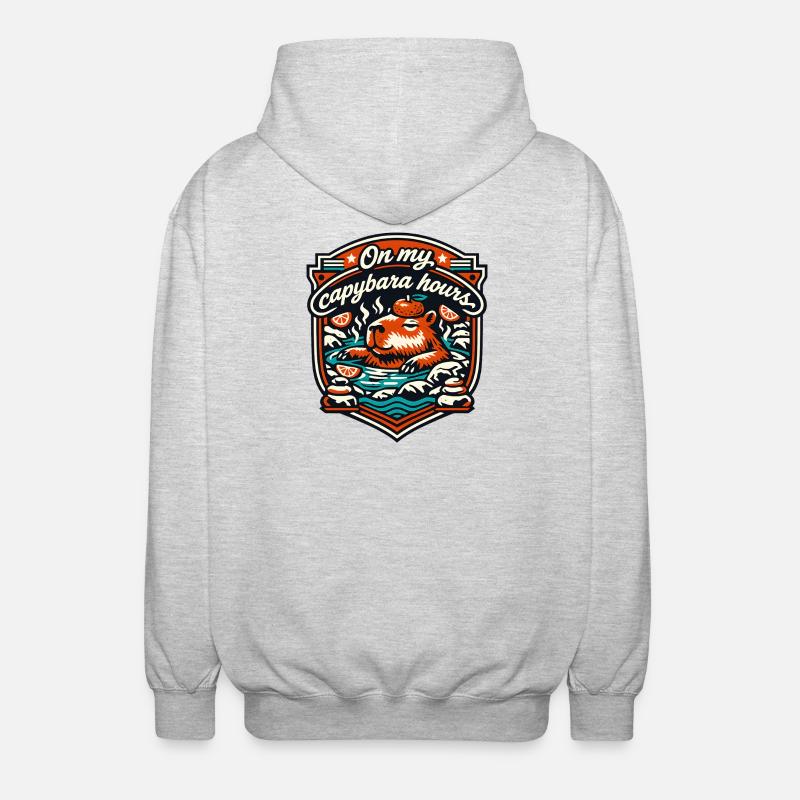 Capybara Hours Relaxation Bath - Unisex Hooded Jacket - light heather grey