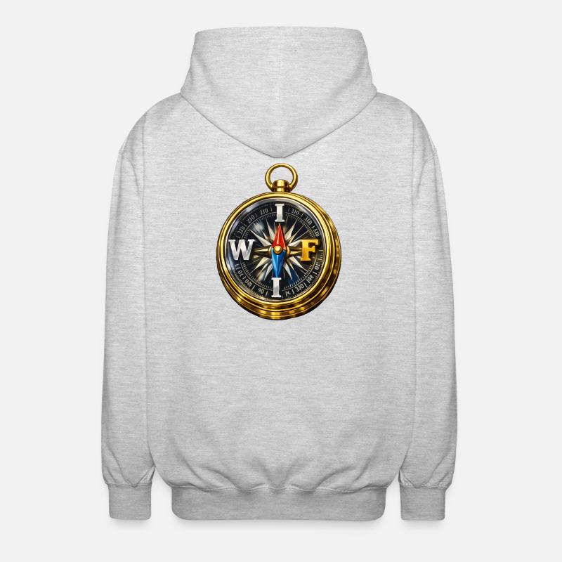 Compass mit WLAN - Unisex Kapuzenjacke - Hellgrau meliert