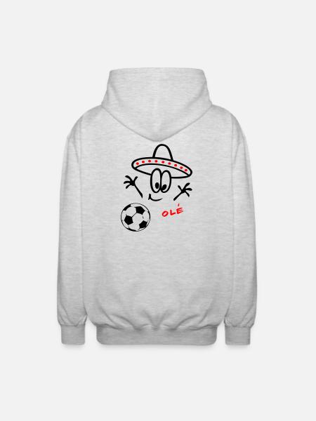 Sombrero Fußball  - Unisex Kapuzenjacke - Hellgrau meliert