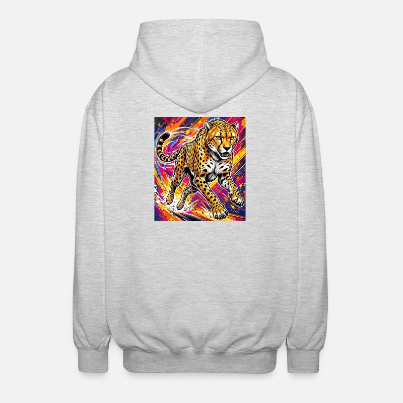 guépard - Veste à capuche unisexe - gris clair chiné
