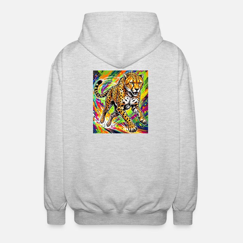 guépard - Veste à capuche unisexe - gris clair chiné