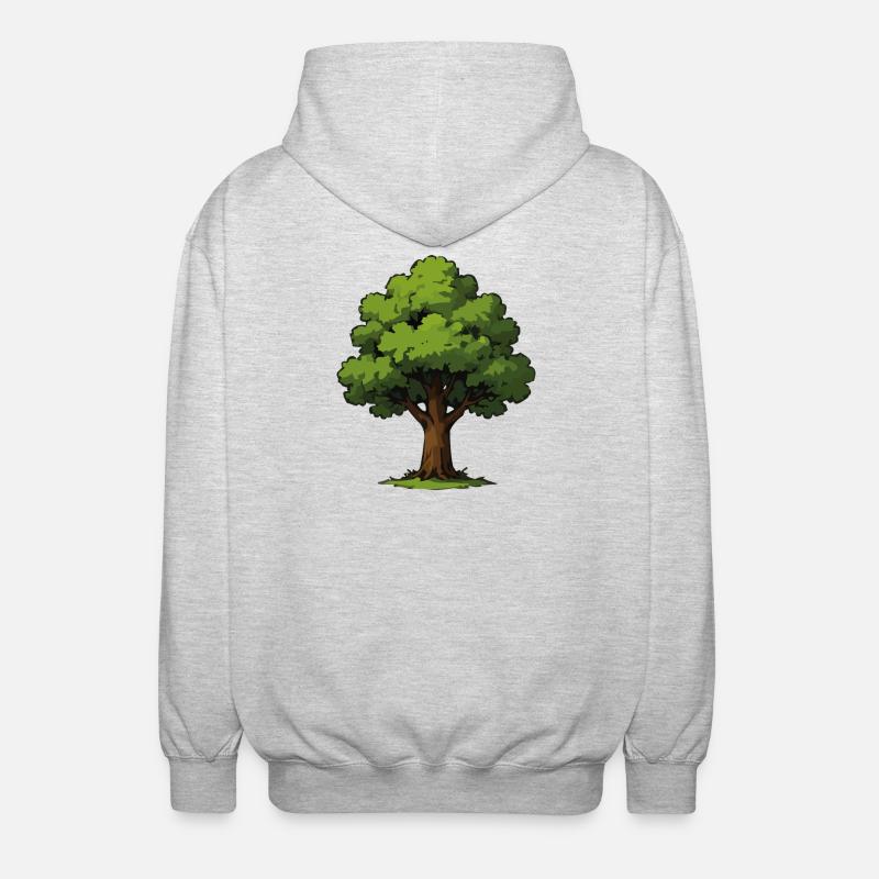 Tree illustration - Unisex Hooded Jacket - light heather grey