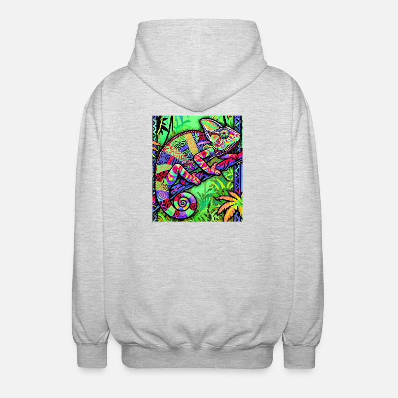 caméléon - Veste à capuche unisexe - gris clair chiné