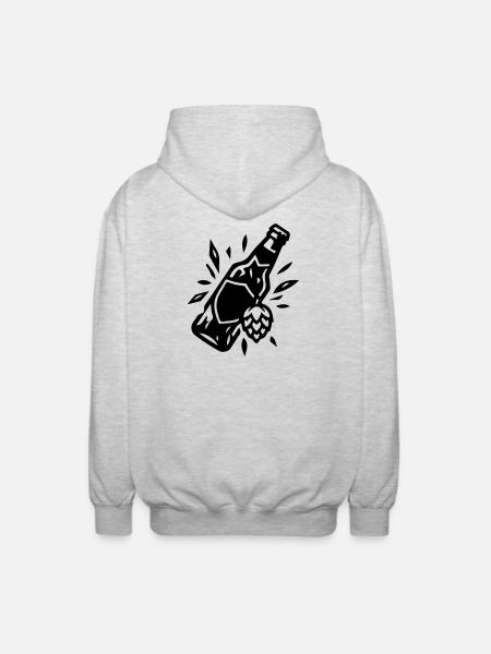 Beer Bottle Beer Hops - Unisex Hooded Jacket - light heather grey