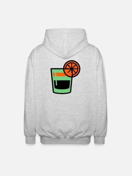 Cocktail Glas Logo - Unisex Kapuzenjacke - Hellgrau meliert