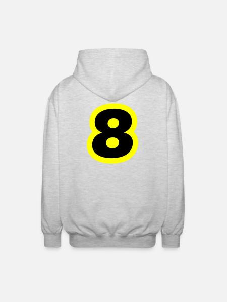 8 Symbole numérique - Veste à capuche unisexe - gris clair chiné