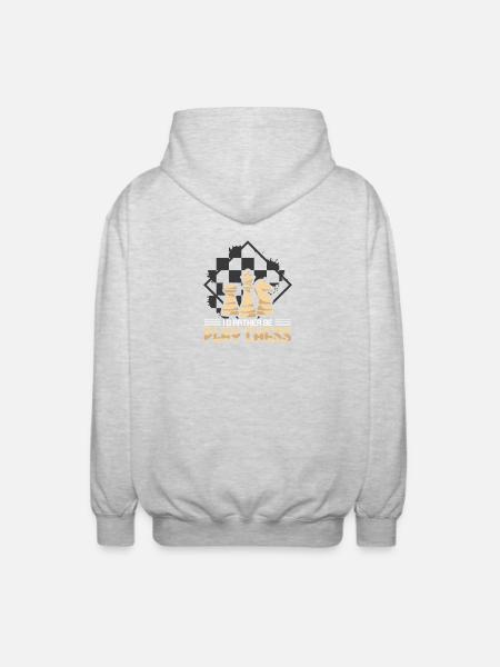 Chess Chess Player Chessboard - Unisex Hooded Jacket - light heather grey