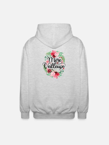 Mère Veilleuse Merveilleuse Fête Des Mères - Veste à capuche unisexe - gris clair chiné