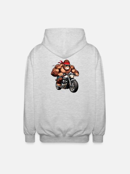 Biker Gorille Musclé - Veste à capuche unisexe - gris clair chiné