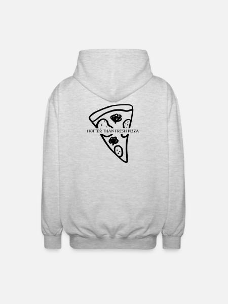 Plus chaud que la pizza fraîche - Veste à capuche unisexe - gris clair chiné