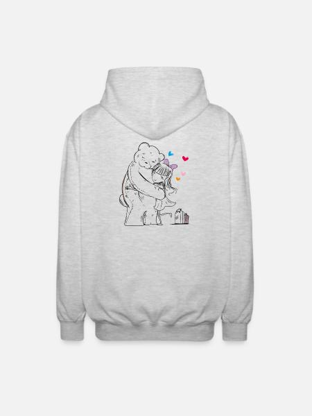 Teddy goes on vacation - Unisex Hooded Jacket - light heather grey